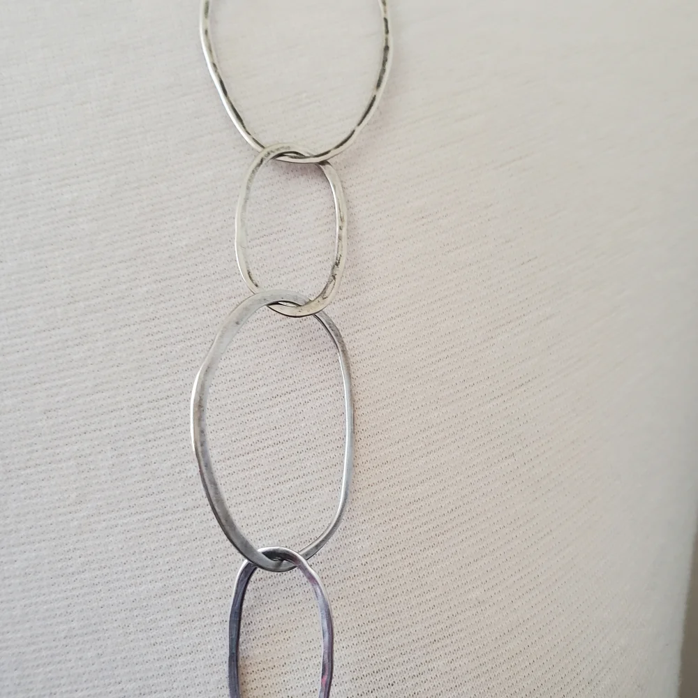 Silpada Bubble Up Sterling Silver Large Organically Shaped Link Necklace N2148 - Picture 7 of 9
